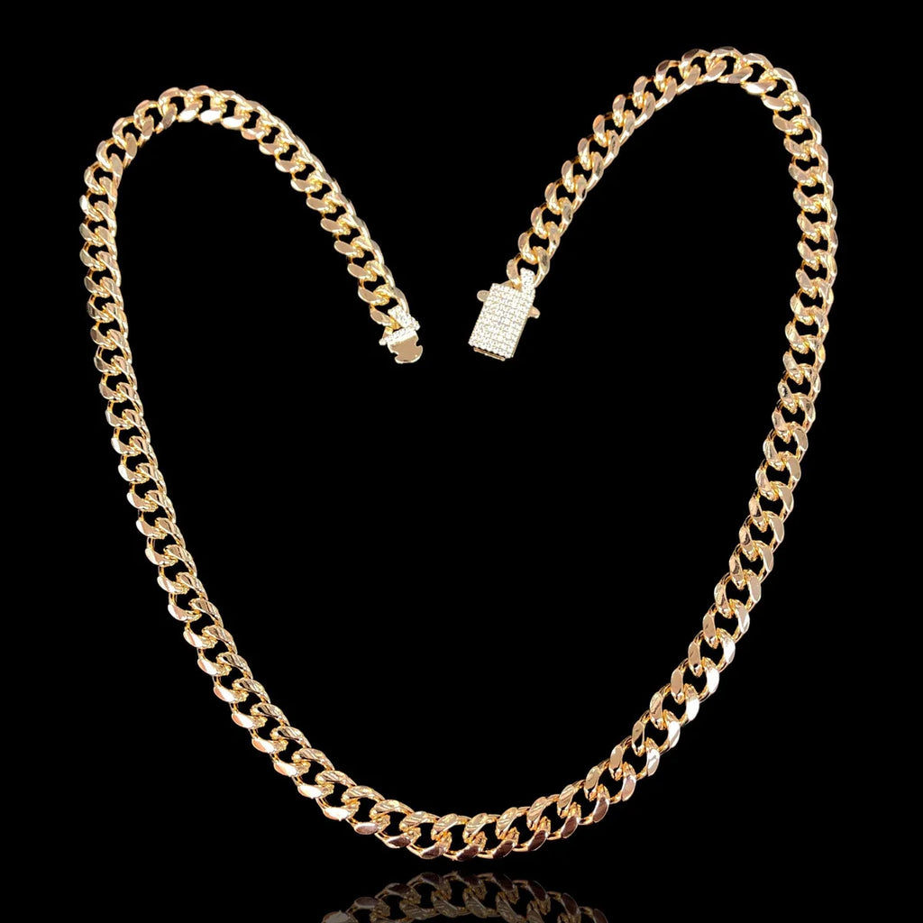 18KT GOLD FILLED 10MM MIAMI CUBAN CHAIN W/ CZ CLASP