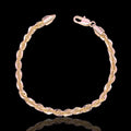 18k Plated Gold Florentine Rope Bracelet 4MM